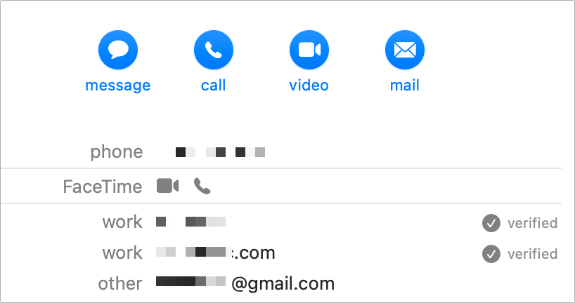 macOS verified contact